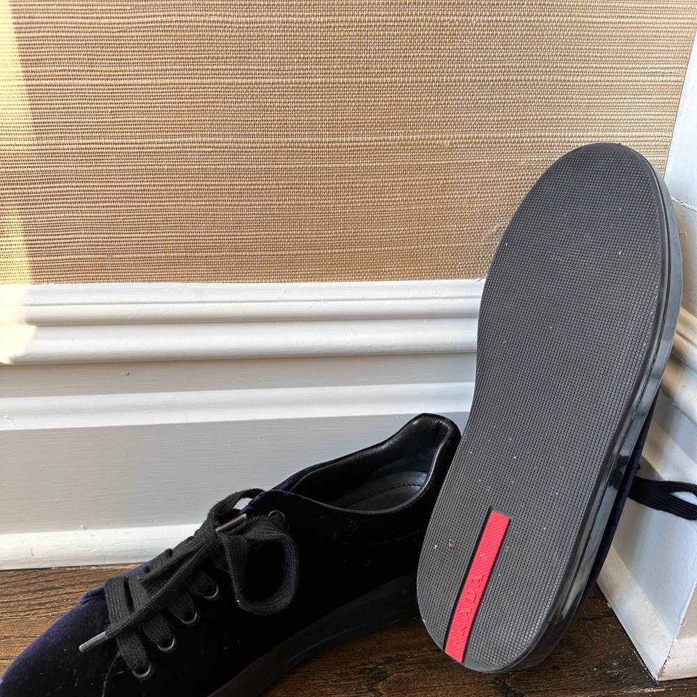 Prada Black Velvet Sneakers - Picture 3 of 5
